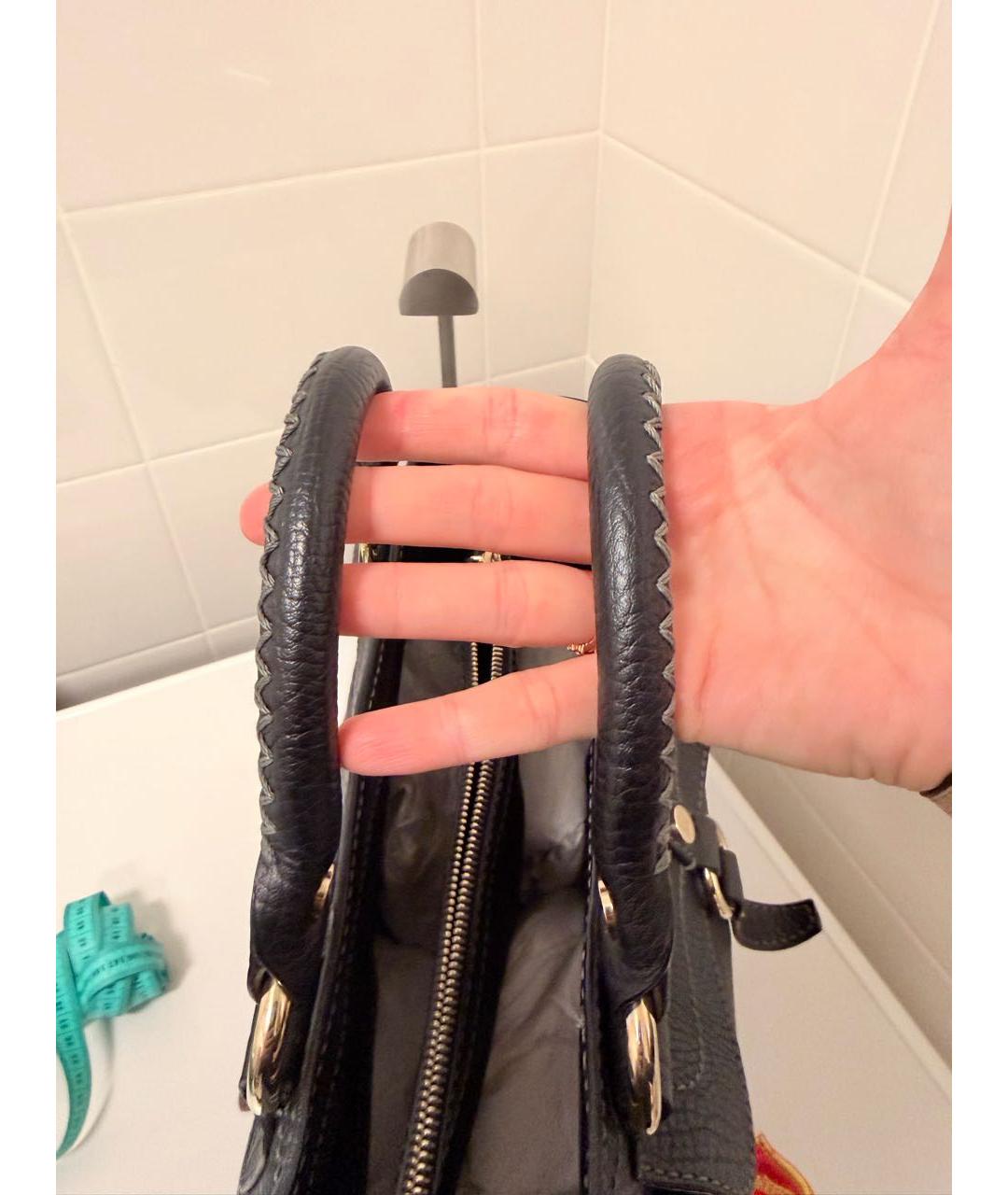 CELINE Черная кожаная сумка с короткими ручками, фото 3