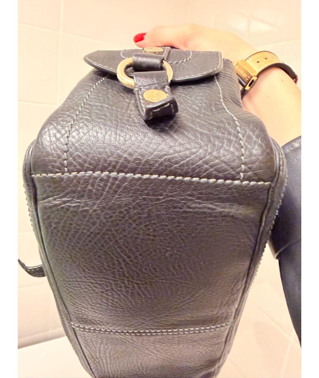 CELINE Черная кожаная сумка с короткими ручками, фото 5