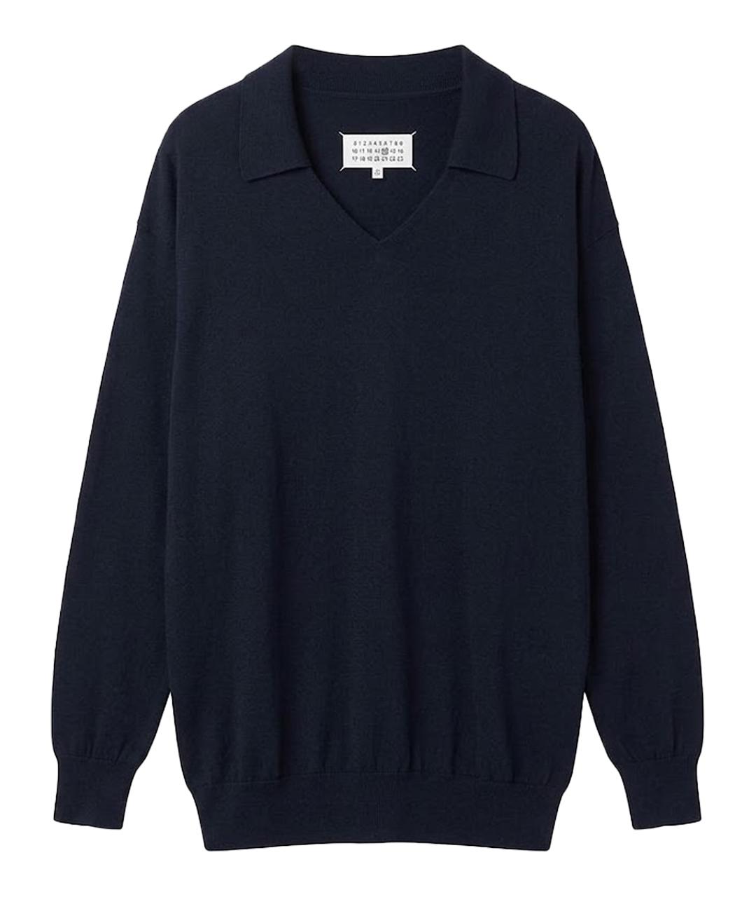 MAISON MARGIELA Темно-синее шерстяное платье, фото 1