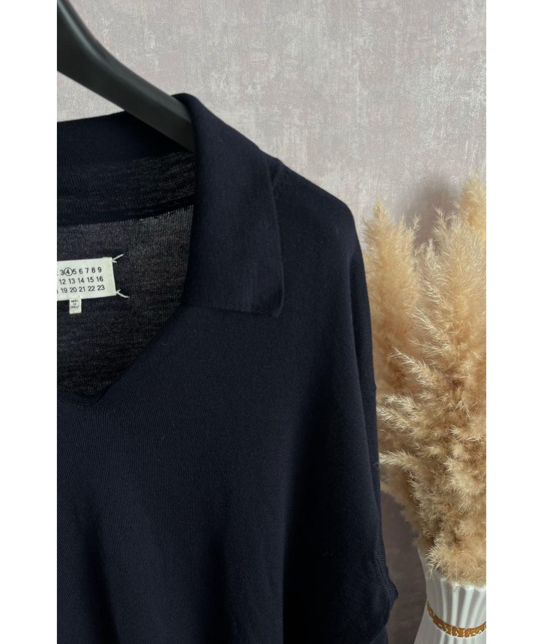 MAISON MARGIELA Темно-синее шерстяное платье, фото 4