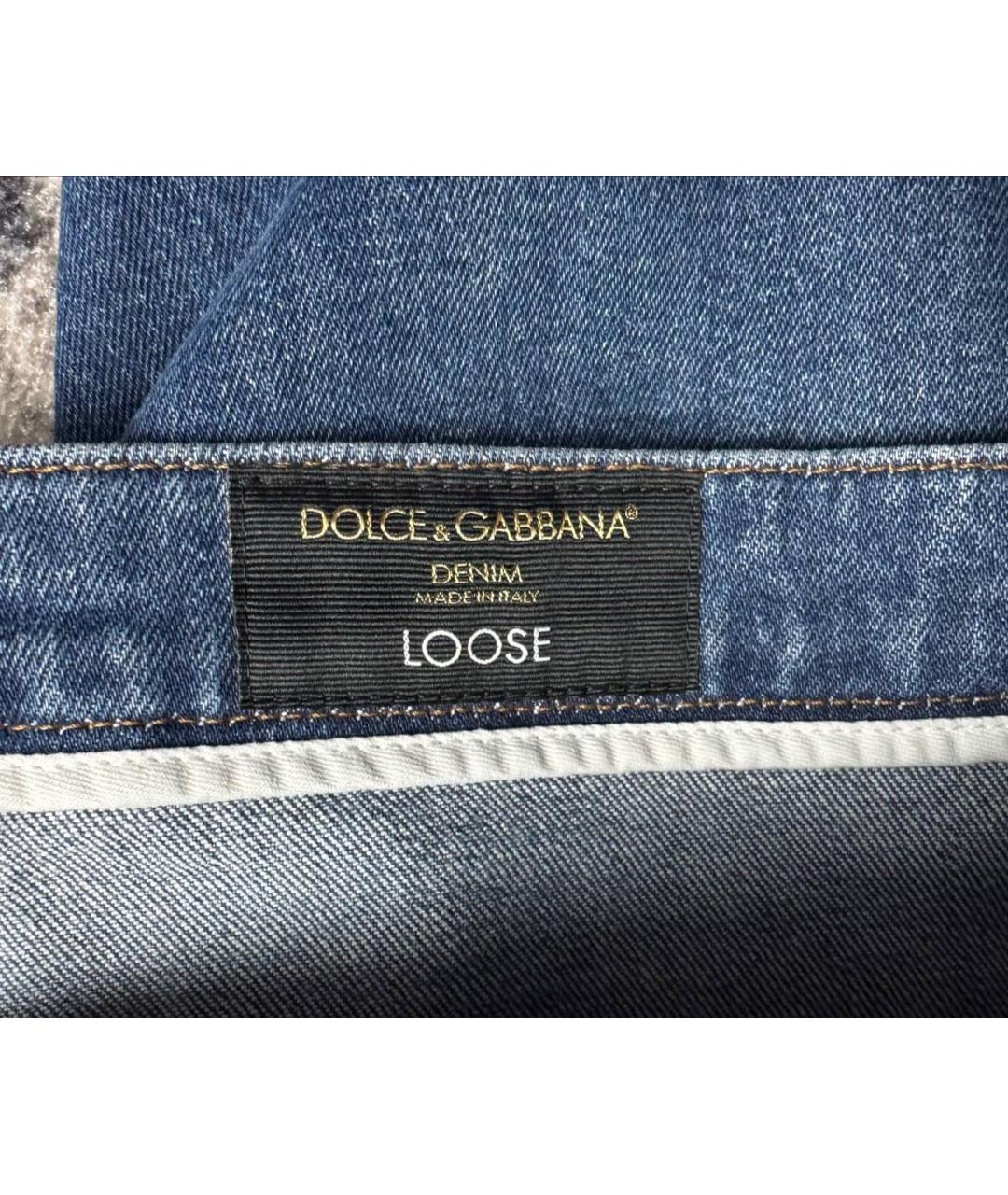 DOLCE&GABBANA Синие хлопковые джинсы, фото 3