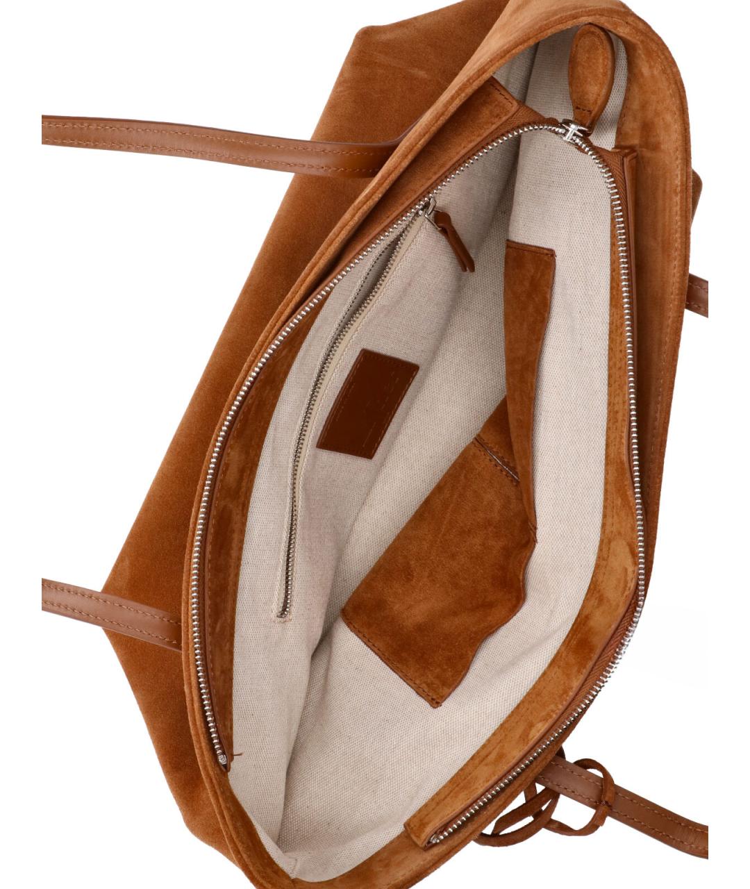 LIFFNER Коричневая замшевая сумка тоут, фото 4