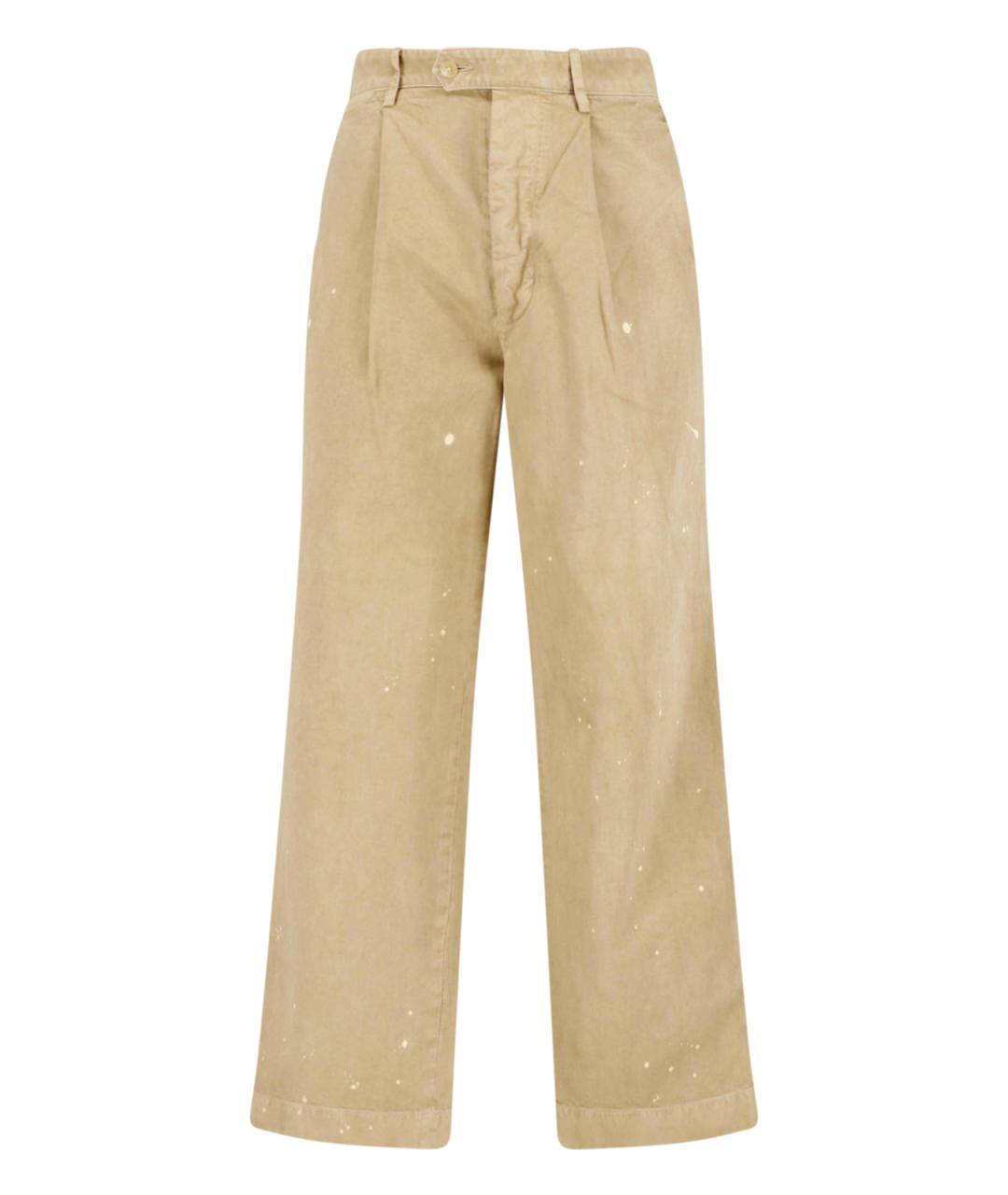 AURALEE Бежевые хлопковые повседневные брюки, фото 1