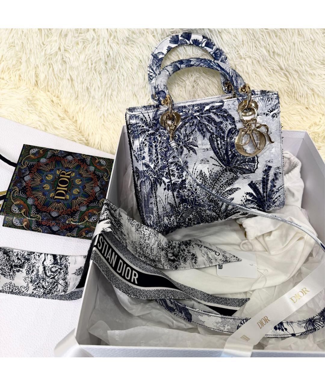 CHRISTIAN DIOR Голубая кожаная сумка с короткими ручками, фото 2