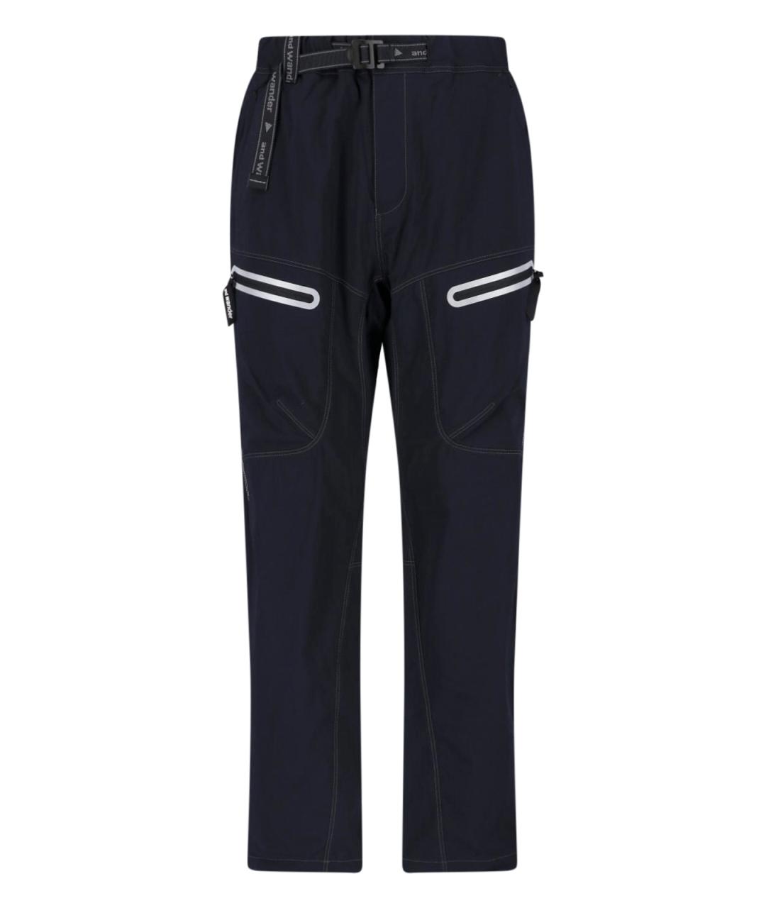 AND WANDER Черные полиамидовые повседневные брюки, фото 1