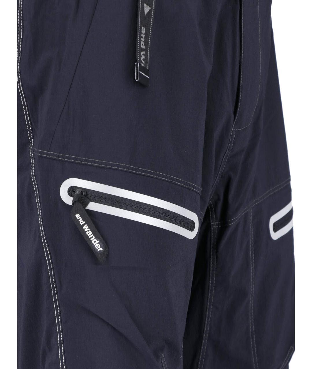 AND WANDER Черные полиамидовые повседневные брюки, фото 4