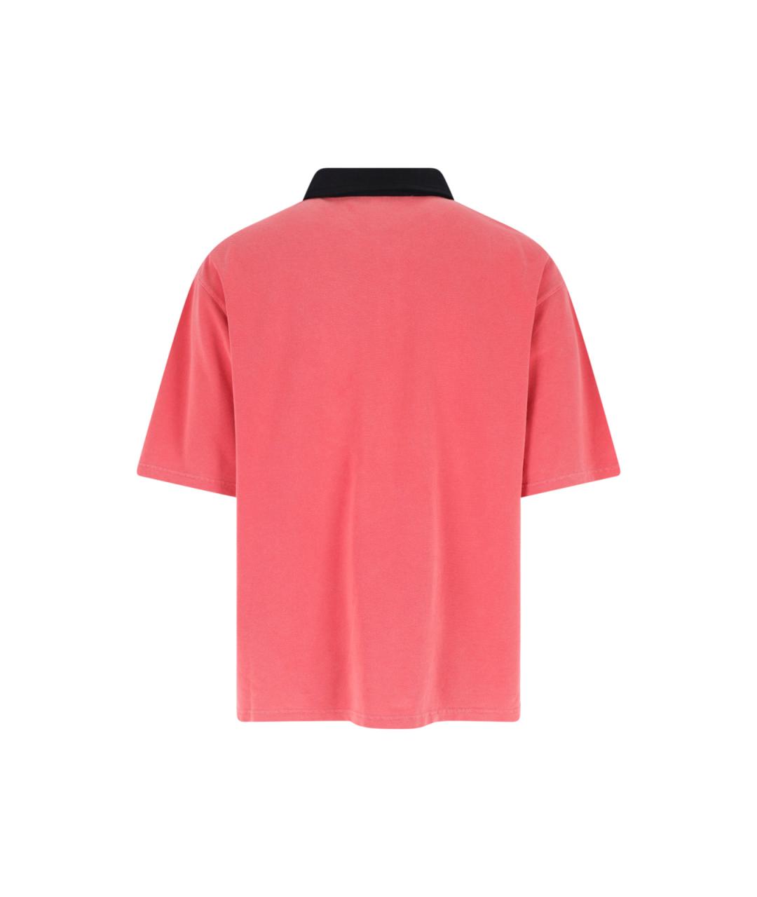 MARTINE ROSE Розовое хлопковое поло с коротким рукавом, фото 2