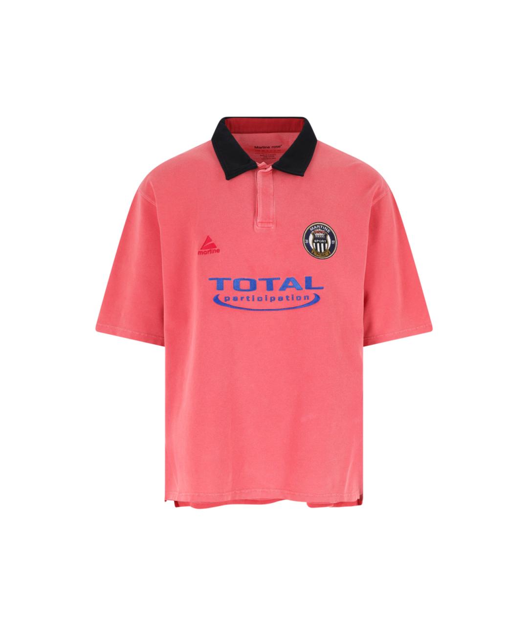 MARTINE ROSE Розовое хлопковое поло с коротким рукавом, фото 1