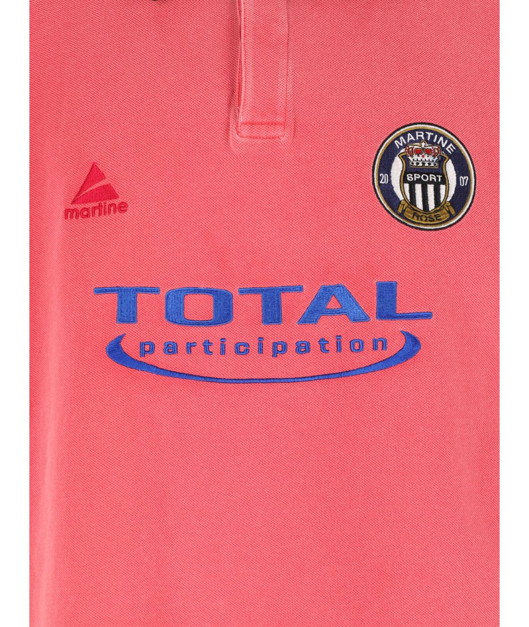 MARTINE ROSE Розовое хлопковое поло с коротким рукавом, фото 3