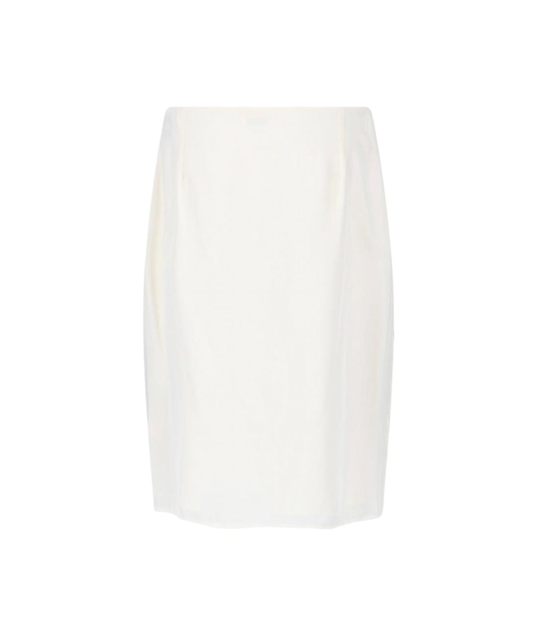 VERSACE Белая шелковая юбка миди, фото 2