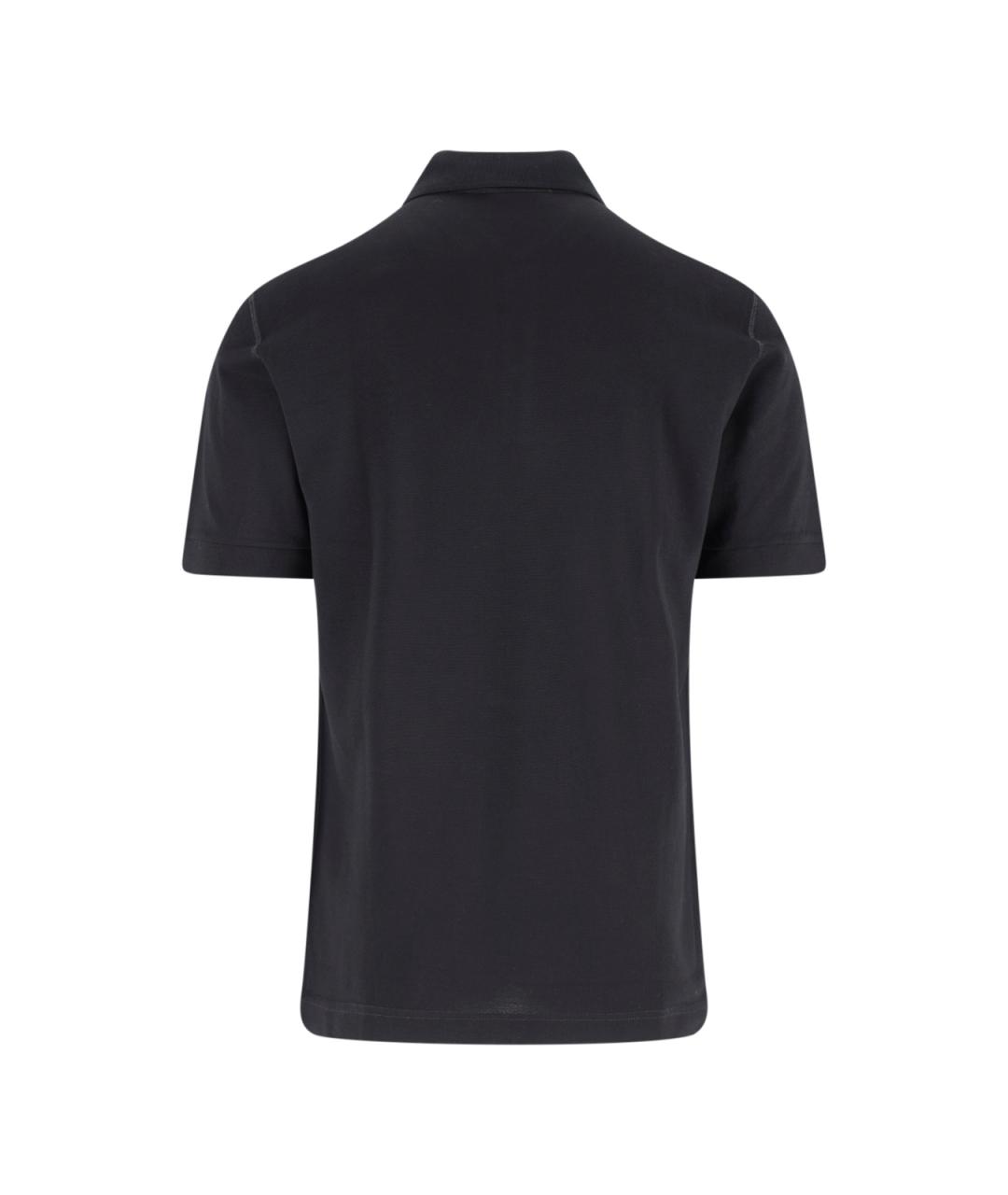 DOLCE&GABBANA Черное хлопковое поло с коротким рукавом, фото 2