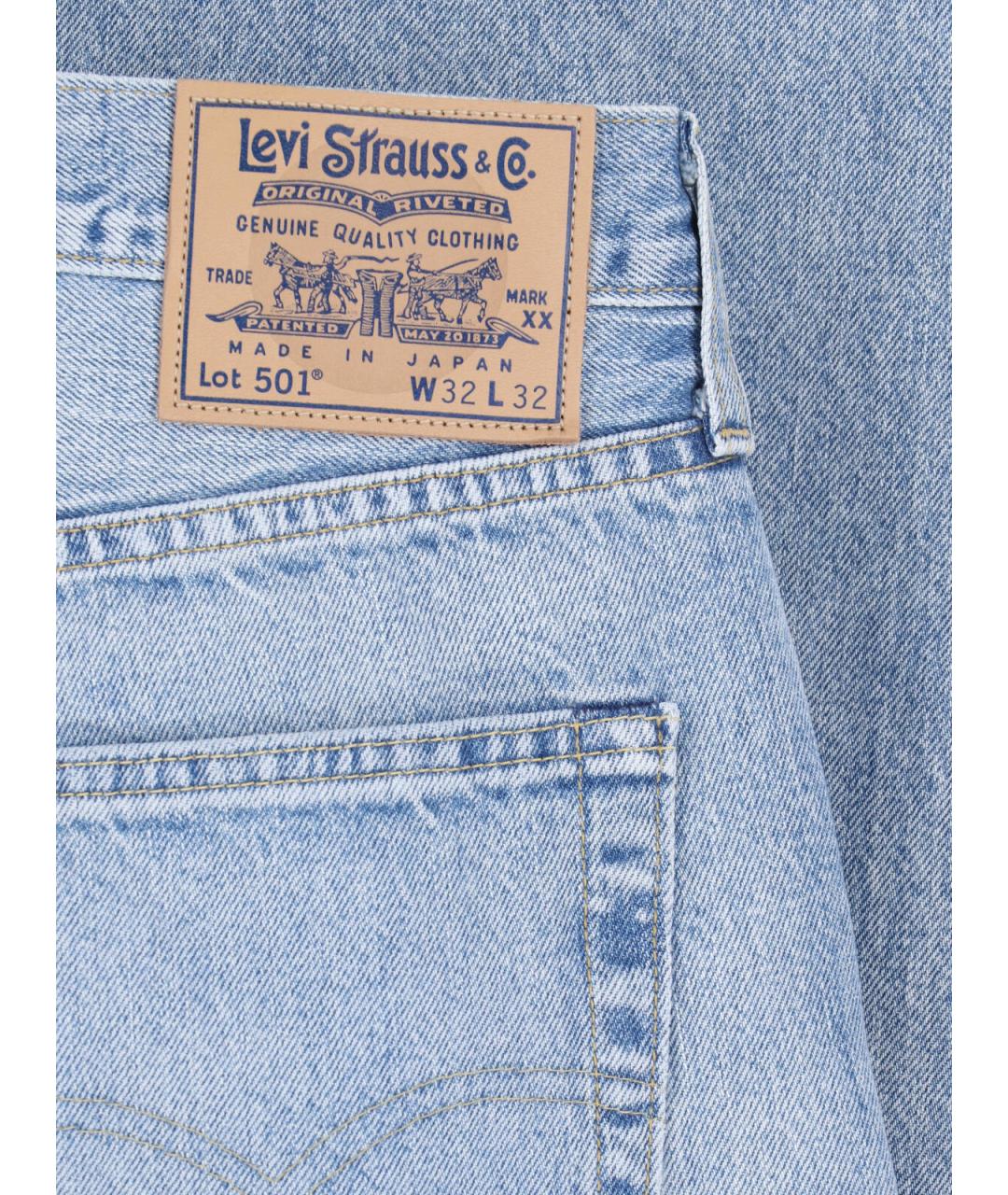 LEVI'S Синие хлопковые прямые джинсы, фото 5