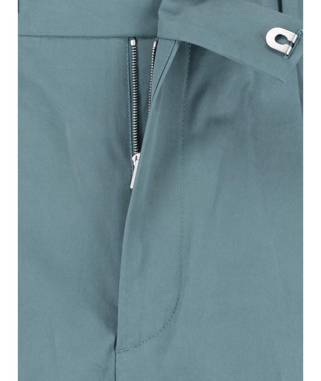 JIL SANDER Синие хлопковые повседневные брюки, фото 4