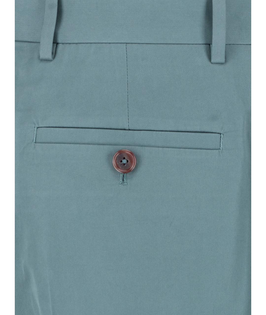 JIL SANDER Синие хлопковые повседневные брюки, фото 5