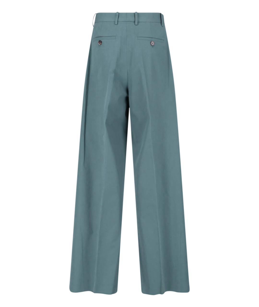 JIL SANDER Синие хлопковые повседневные брюки, фото 2