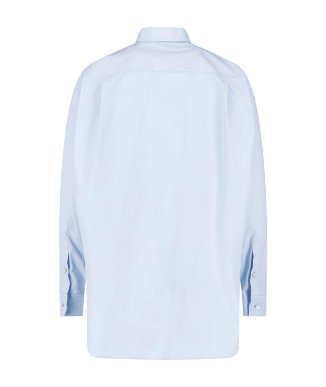 JIL SANDER Синяя хлопковая рубашка, фото 2