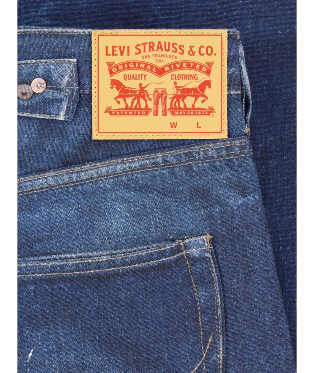 JUNYA WATANABE Синие хлопко-леновые прямые джинсы, фото 5