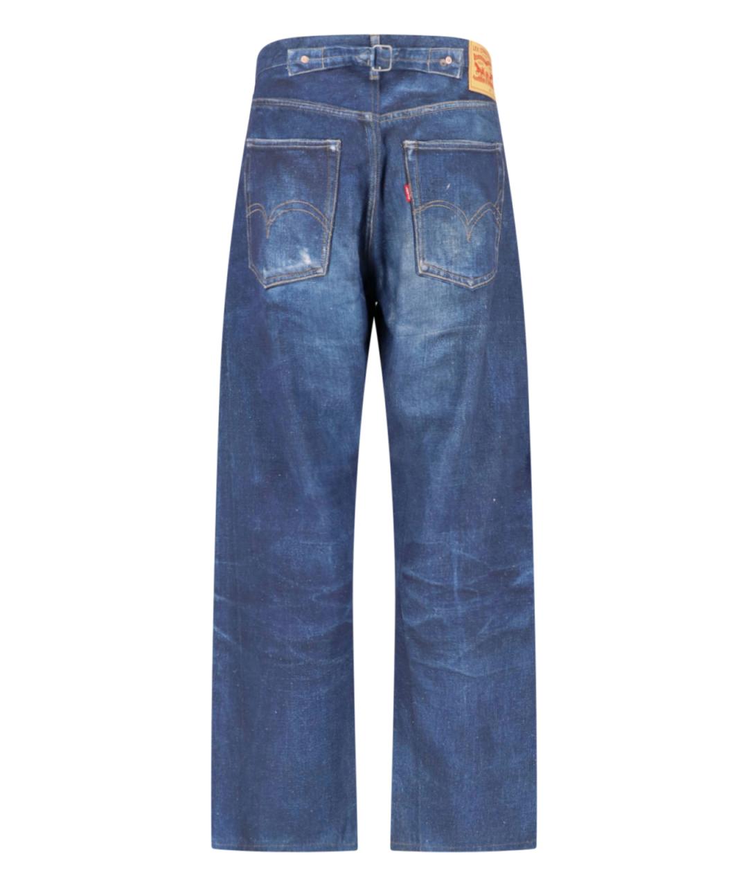 JUNYA WATANABE Синие хлопко-леновые прямые джинсы, фото 2