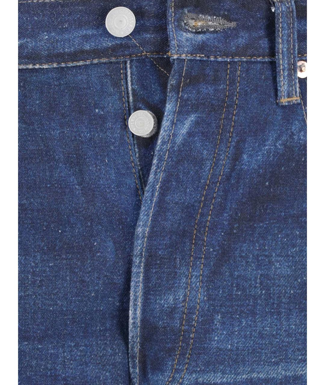 JUNYA WATANABE Синие хлопко-леновые прямые джинсы, фото 4