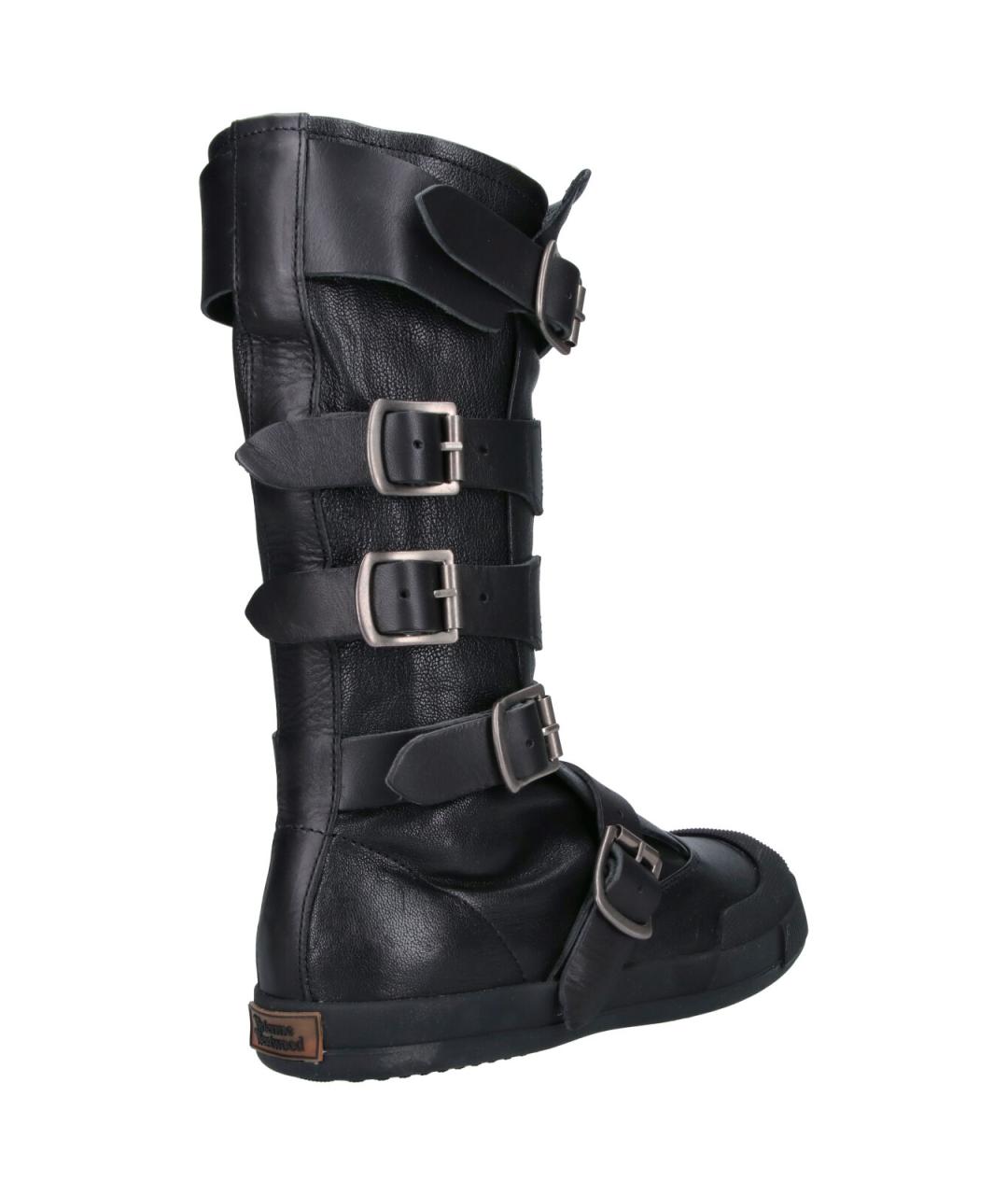 VIVIENNE WESTWOOD Черные кожаные сапоги, фото 4