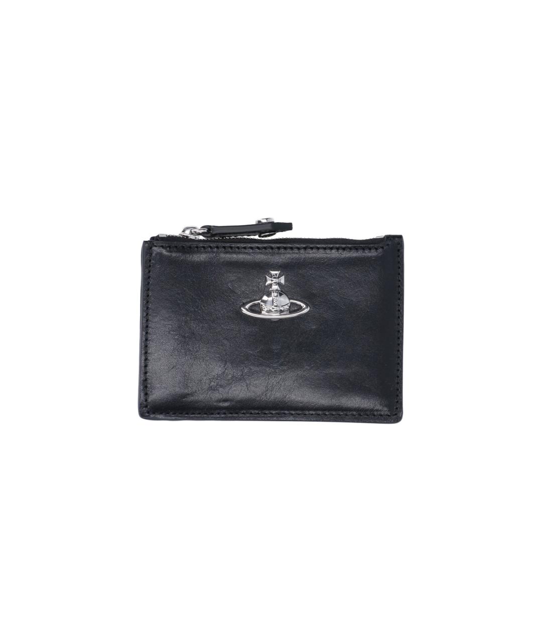VIVIENNE WESTWOOD Черный кожаный кошелек, фото 1