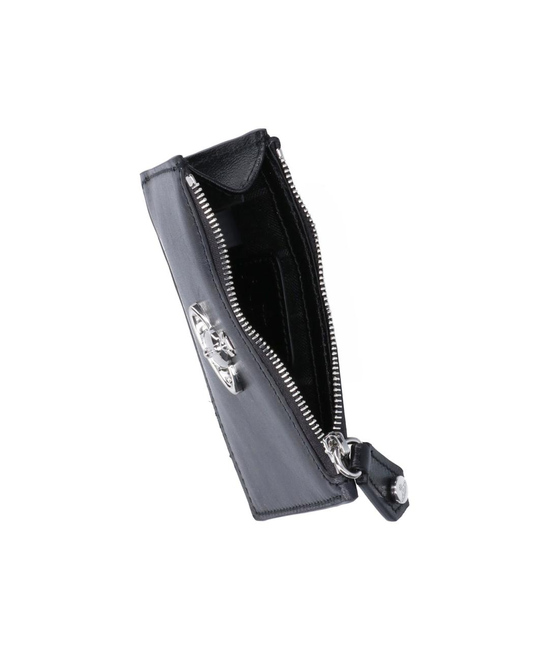 VIVIENNE WESTWOOD Черный кожаный кошелек, фото 3