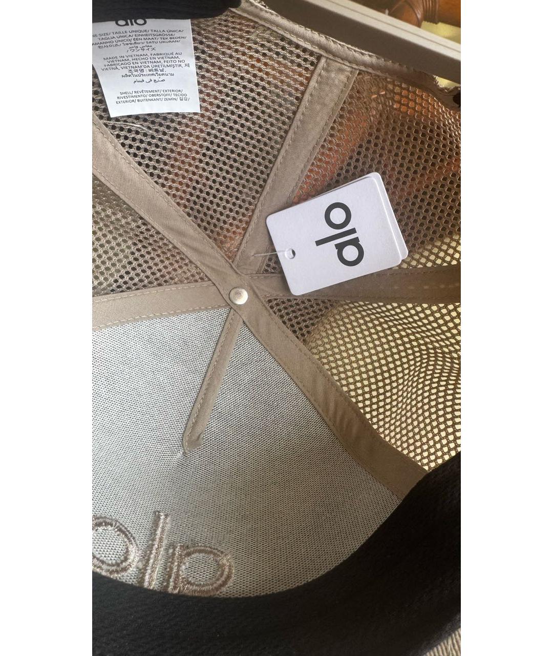ALO YOGA Бежевая хлопковая кепка, фото 5
