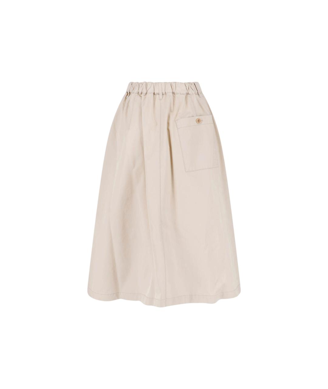 ASPESI Бежевая хлопковая юбка миди, фото 2