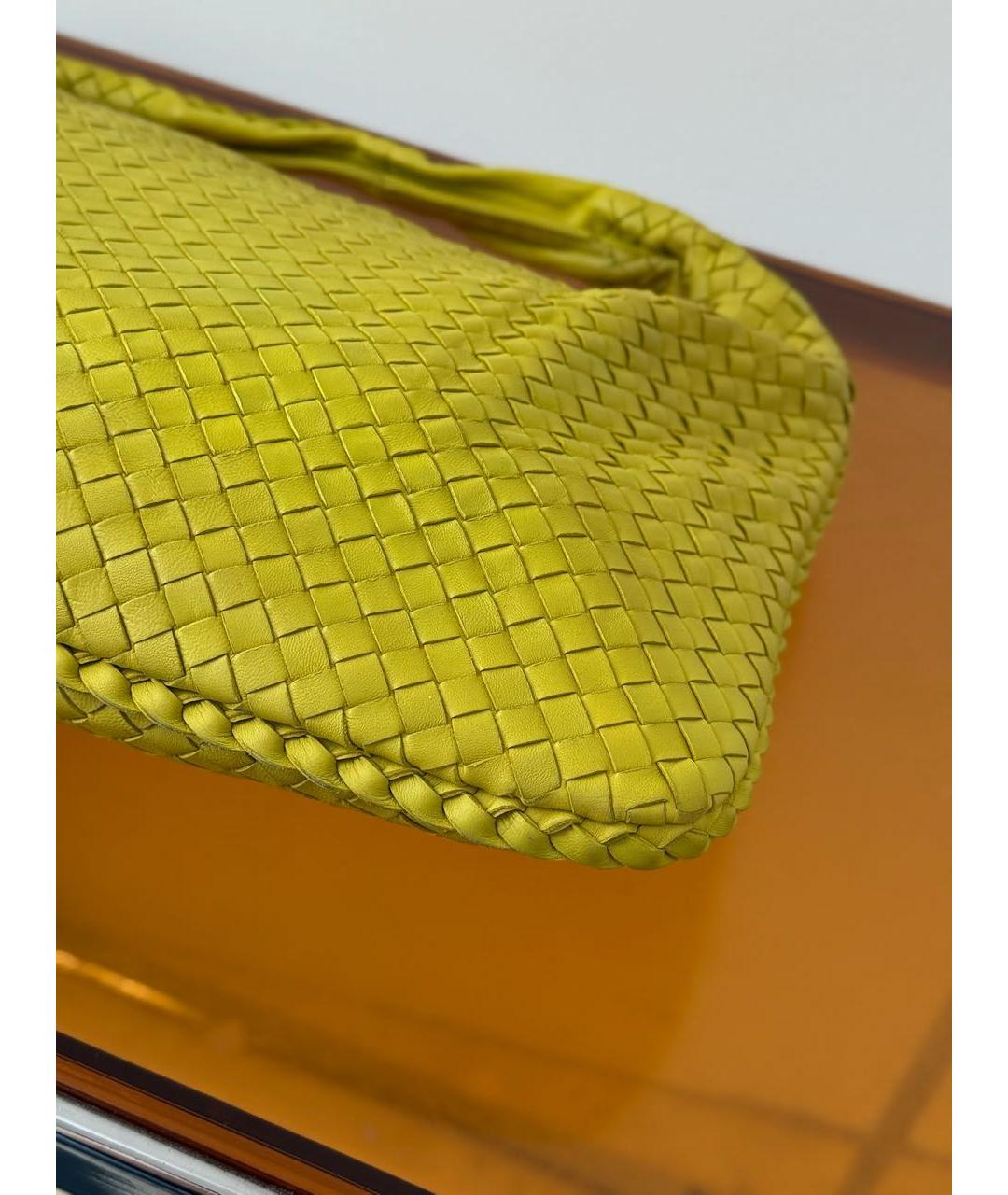 BOTTEGA VENETA Желтая кожаная сумка через плечо, фото 6