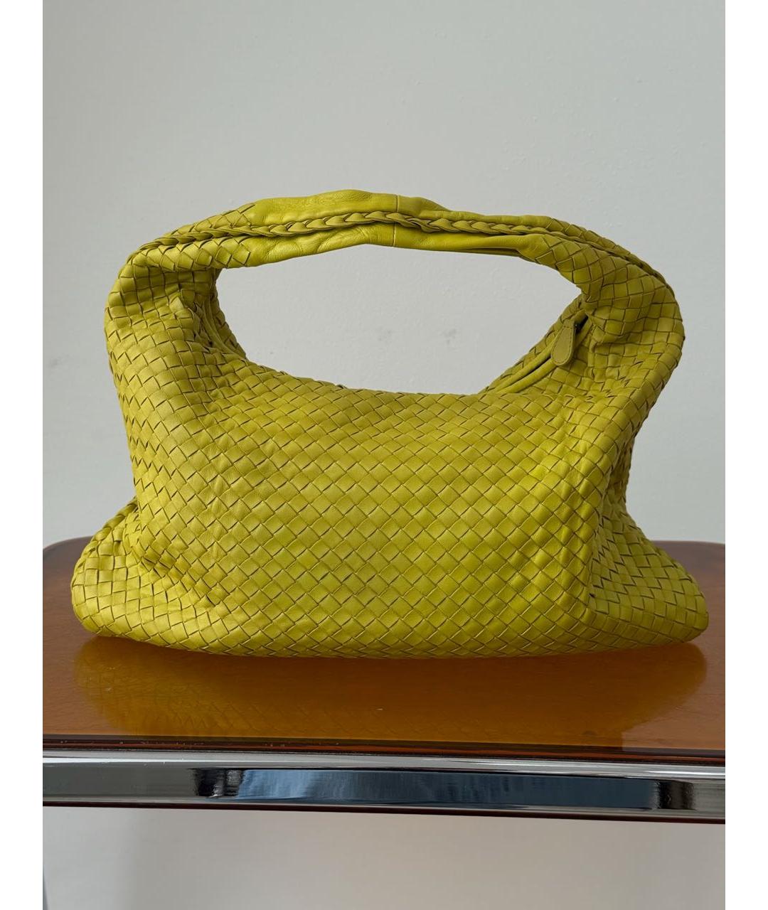 BOTTEGA VENETA Желтая кожаная сумка через плечо, фото 9