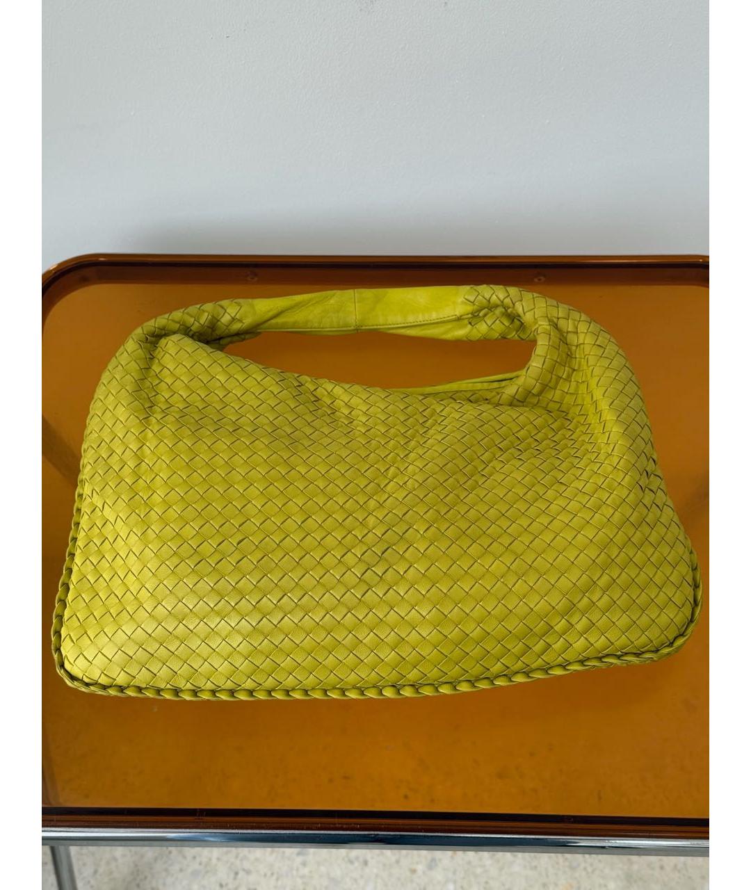 BOTTEGA VENETA Желтая кожаная сумка через плечо, фото 7