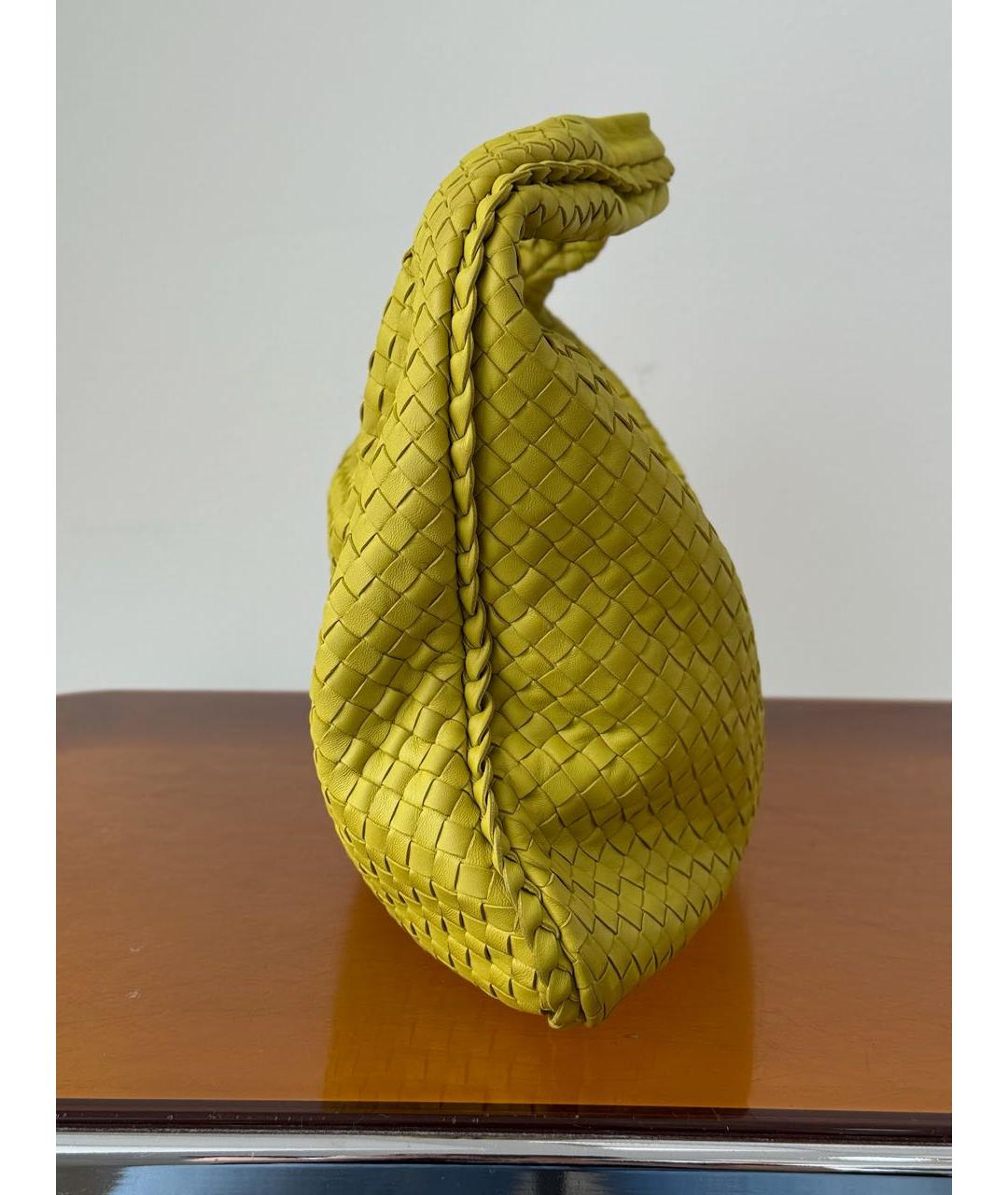 BOTTEGA VENETA Желтая кожаная сумка через плечо, фото 3