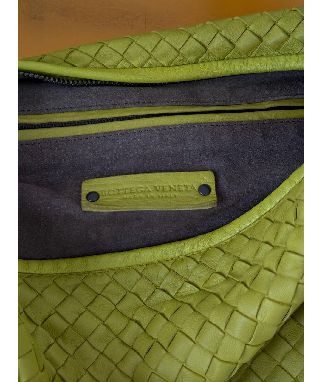 BOTTEGA VENETA Желтая кожаная сумка через плечо, фото 8