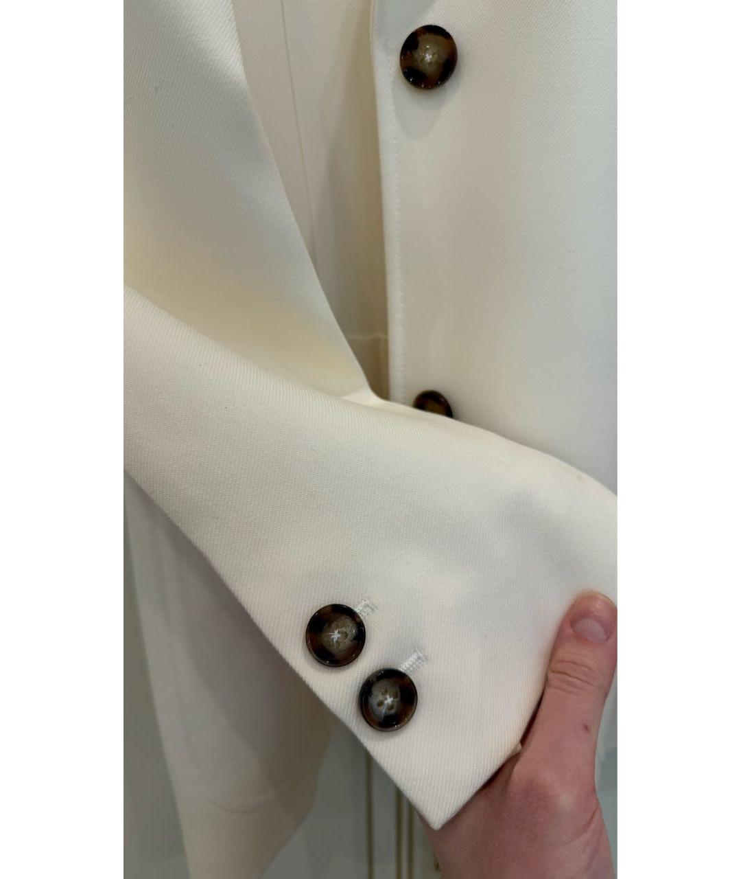 VICTORIA BECKHAM Белый шерстяной жакет/пиджак, фото 4