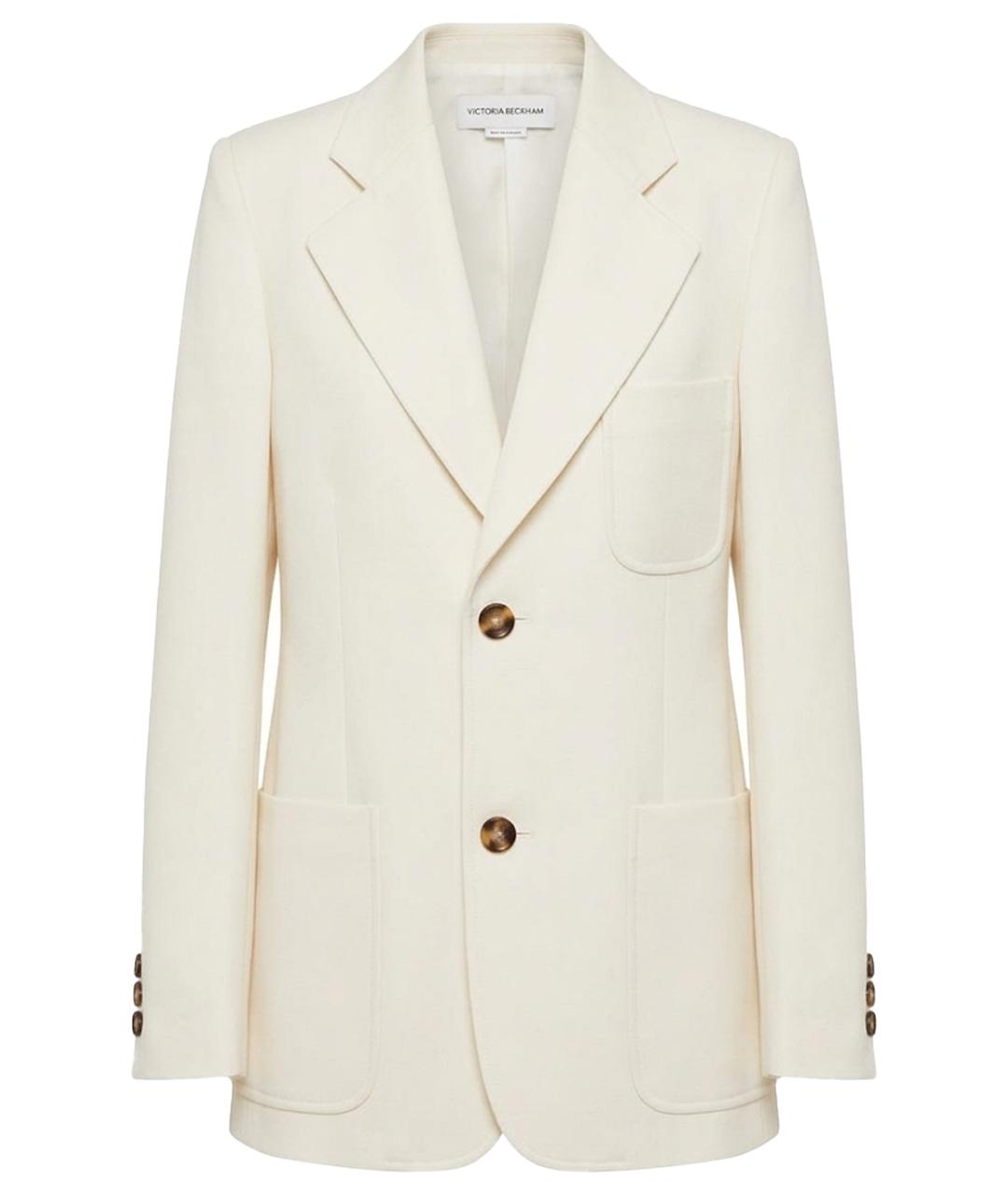VICTORIA BECKHAM Белый шерстяной жакет/пиджак, фото 1