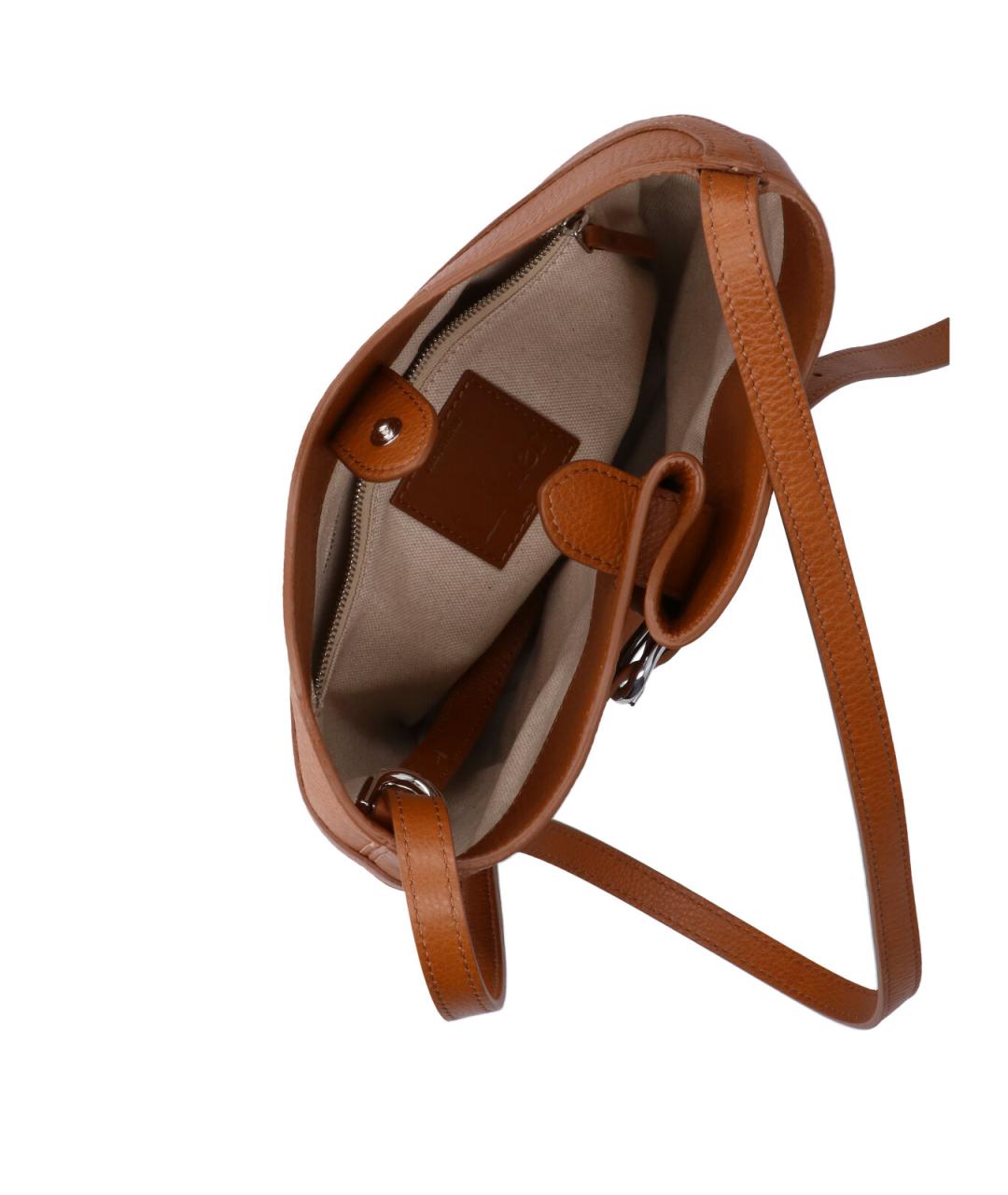 LIFFNER Коричневая кожаная сумка через плечо, фото 4