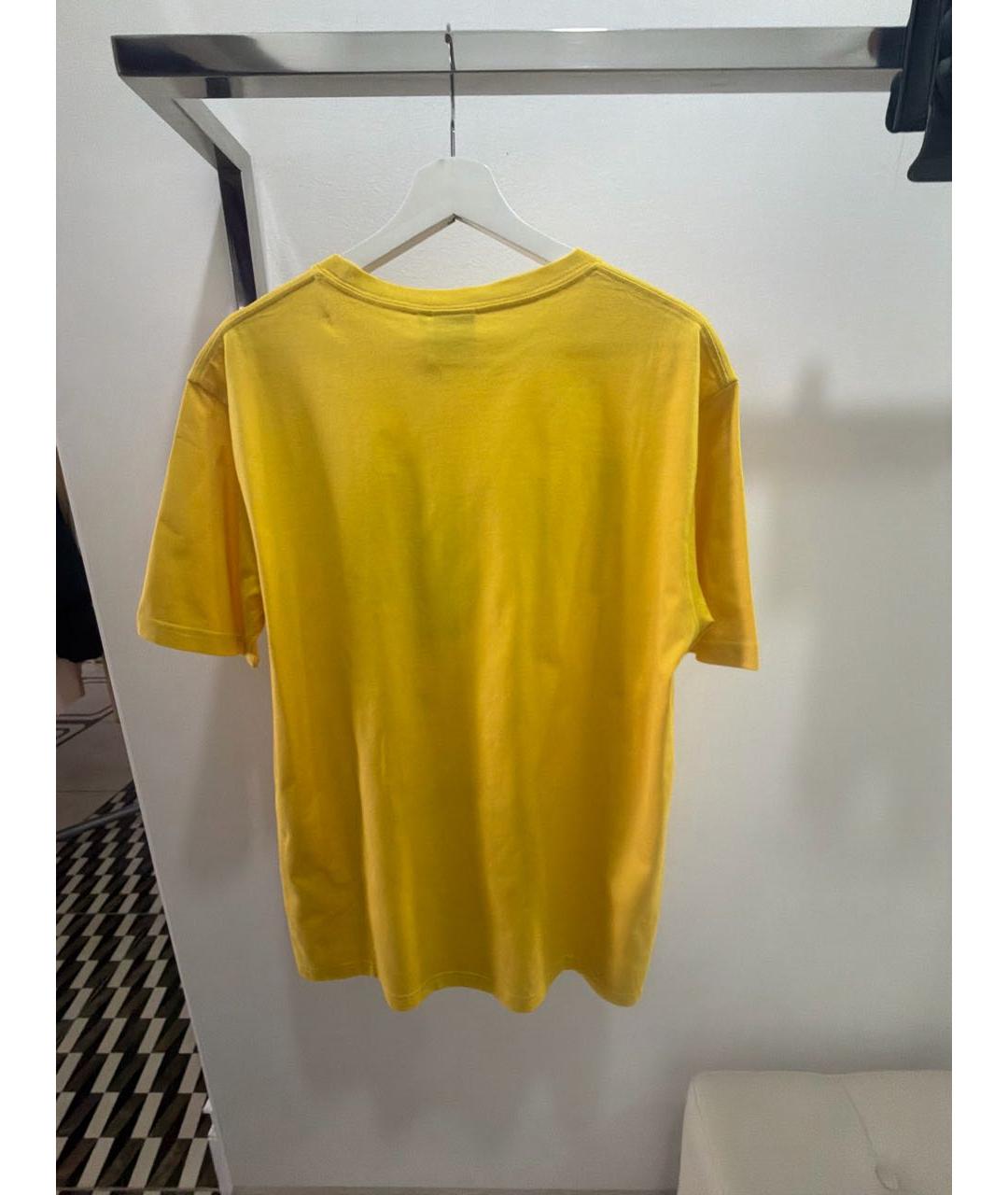 CHRISTIAN DIOR Желтая хлопковая футболка, фото 2