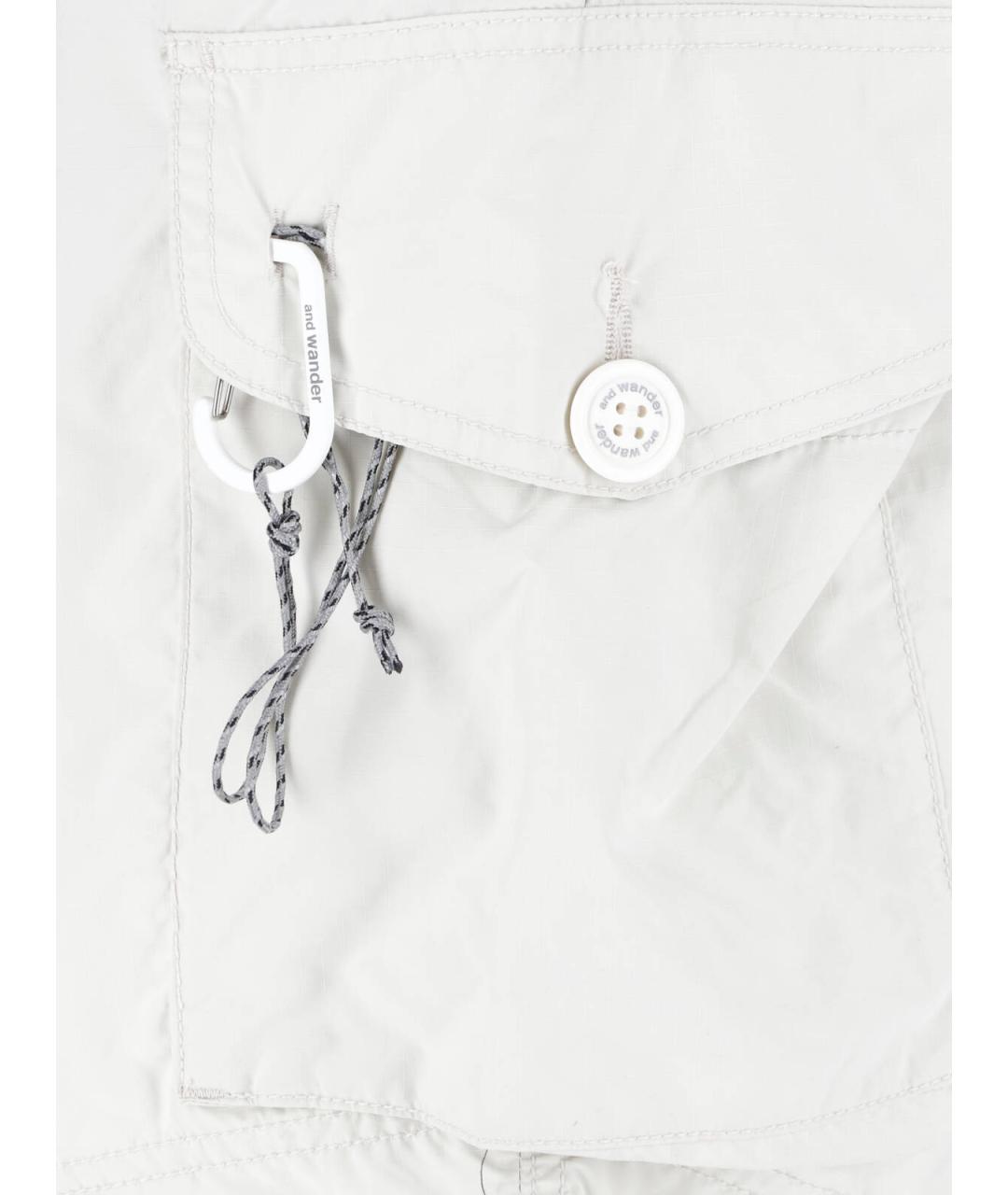 AND WANDER Белые полиэстеровые шорты, фото 5