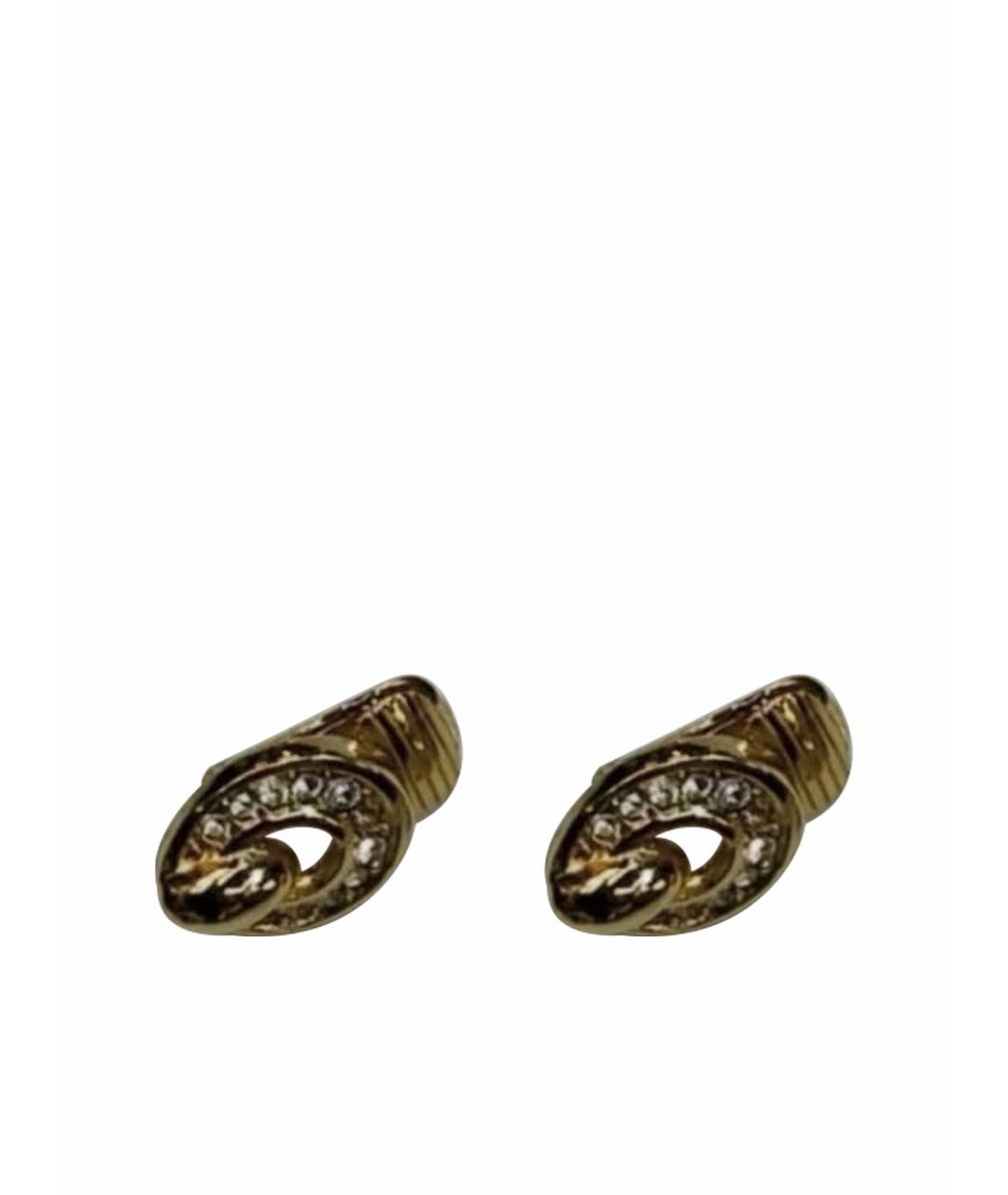 CHRISTIAN DIOR Золотые металлические клипсы, фото 1