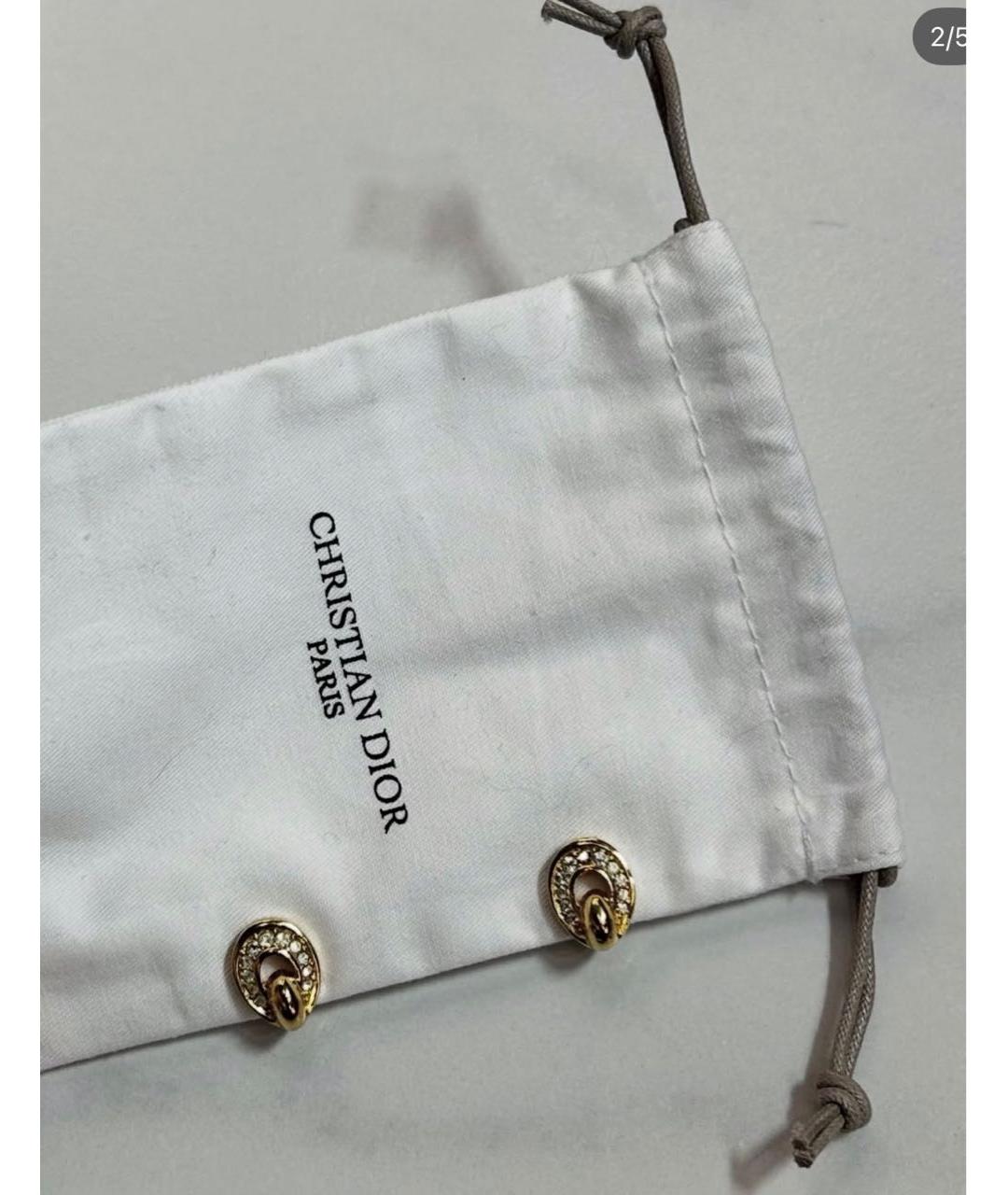 CHRISTIAN DIOR Золотые металлические клипсы, фото 2