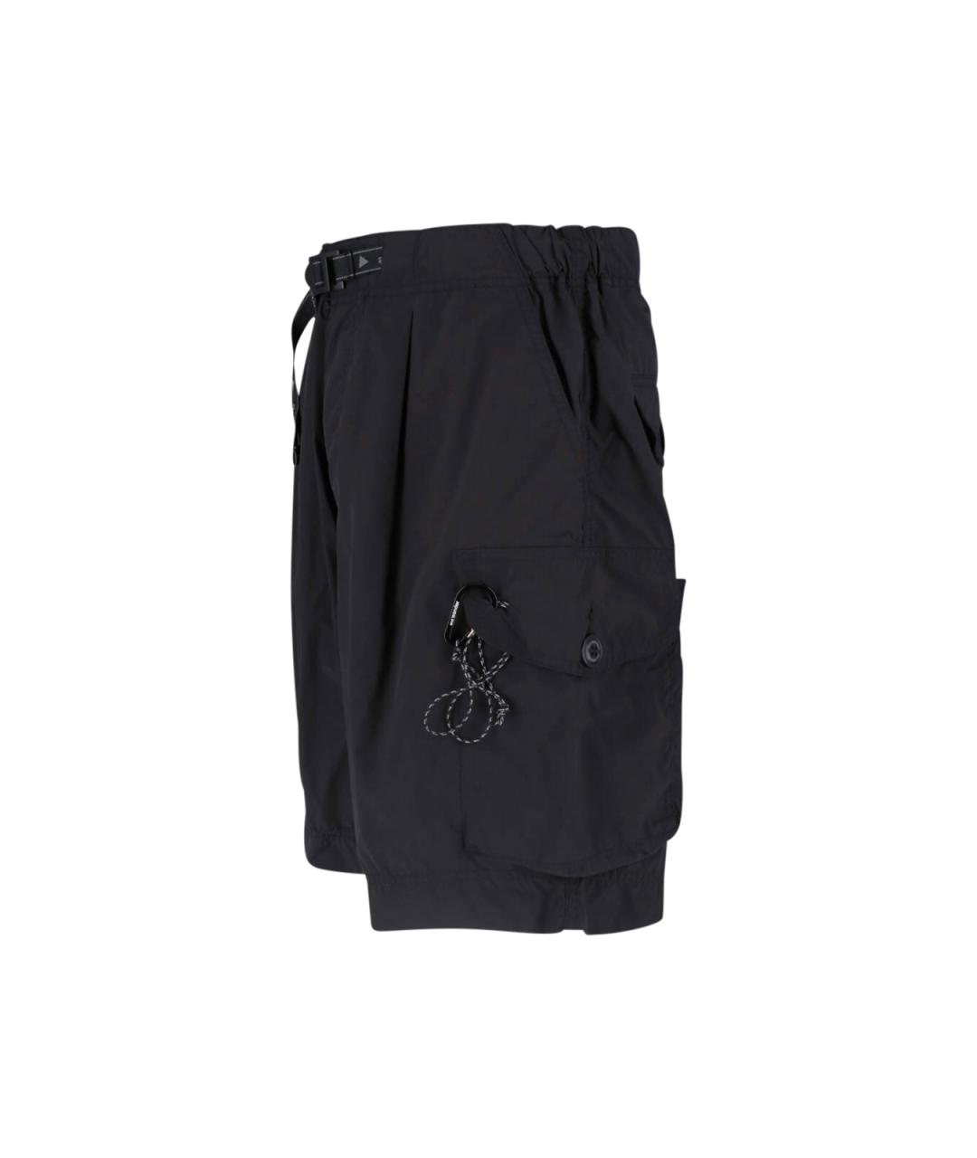 AND WANDER Черные полиэстеровые шорты, фото 3