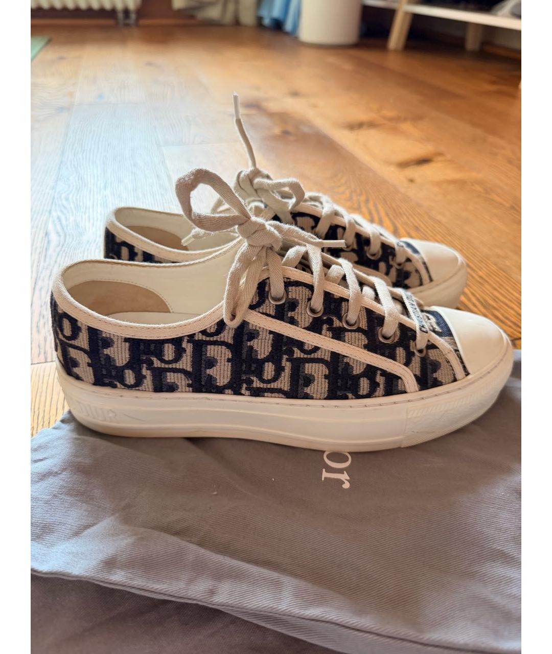 CHRISTIAN DIOR Темно-синие текстильные кеды, фото 6