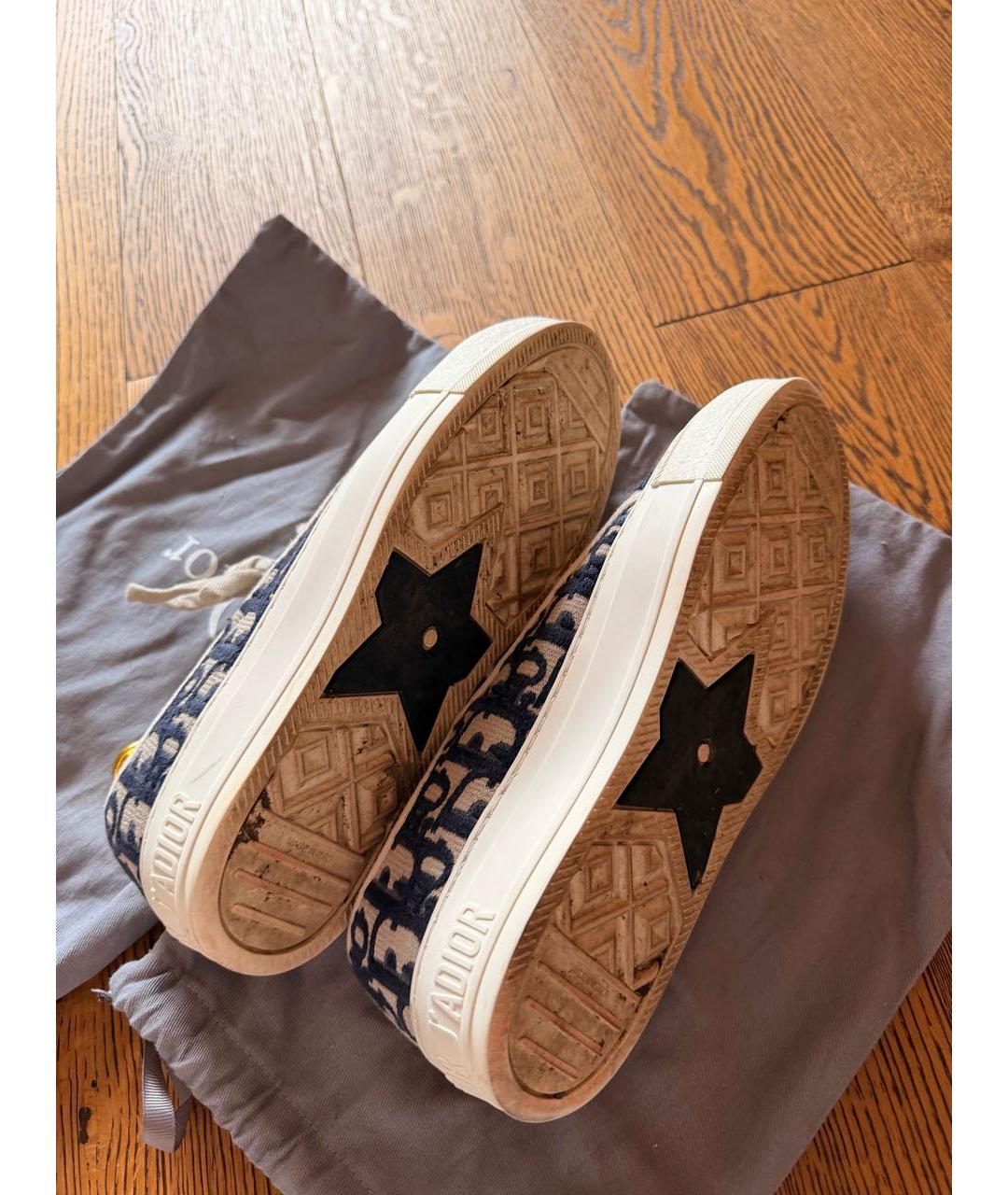 CHRISTIAN DIOR Темно-синие текстильные кеды, фото 5