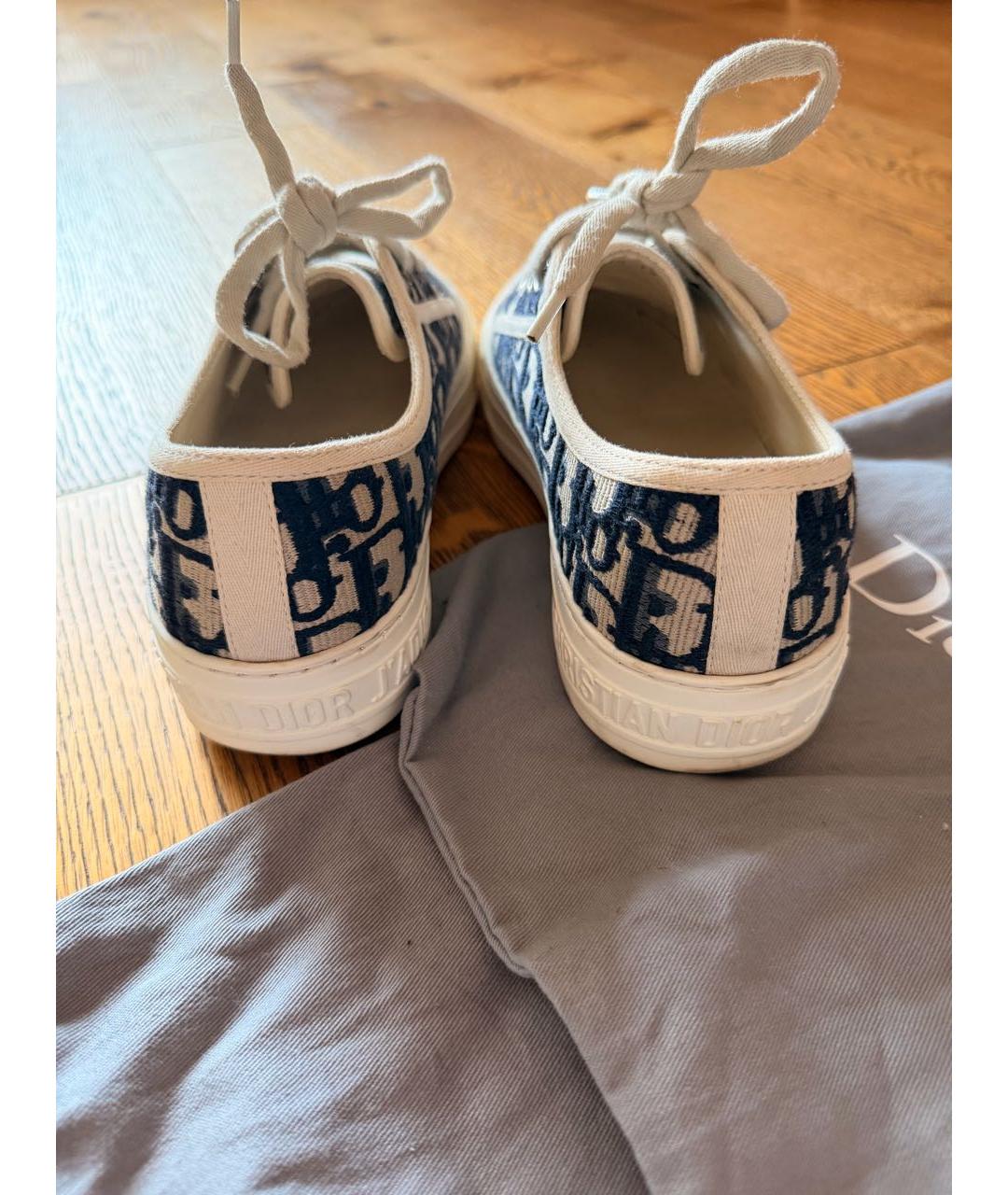 CHRISTIAN DIOR Темно-синие текстильные кеды, фото 4