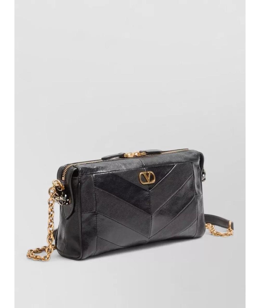 VALENTINO Черная кожаная сумка через плечо, фото 2