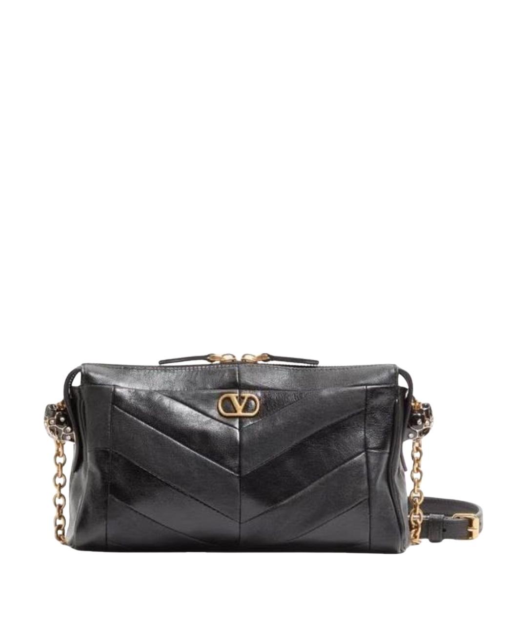 VALENTINO Черная кожаная сумка через плечо, фото 1