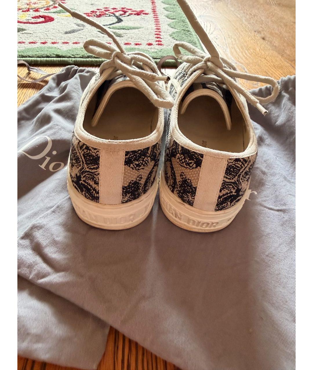 CHRISTIAN DIOR Бежевые текстильные кеды, фото 4