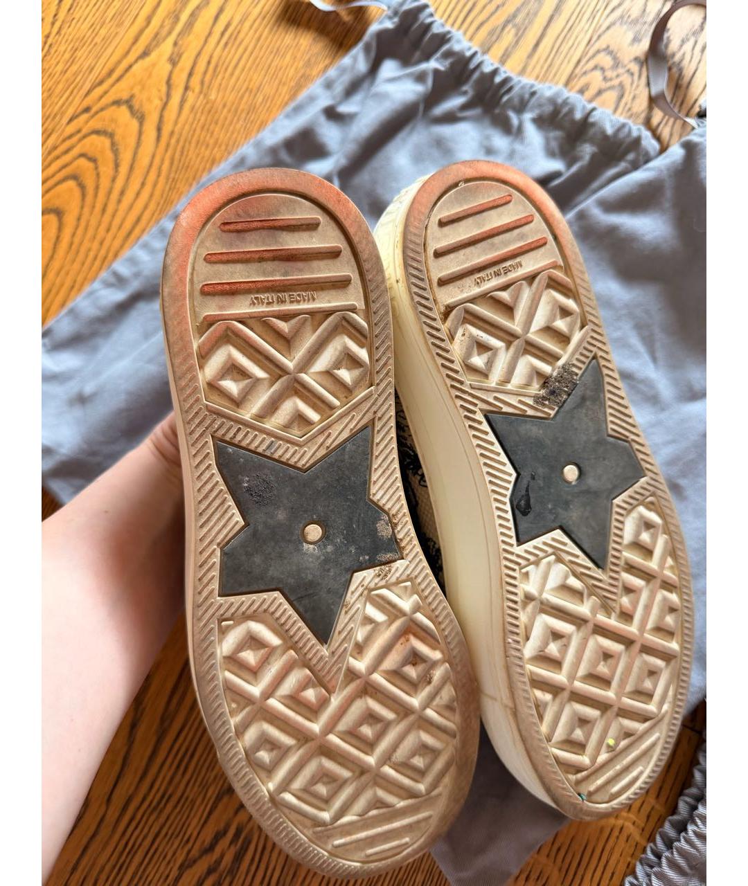 CHRISTIAN DIOR Бежевые текстильные кеды, фото 5