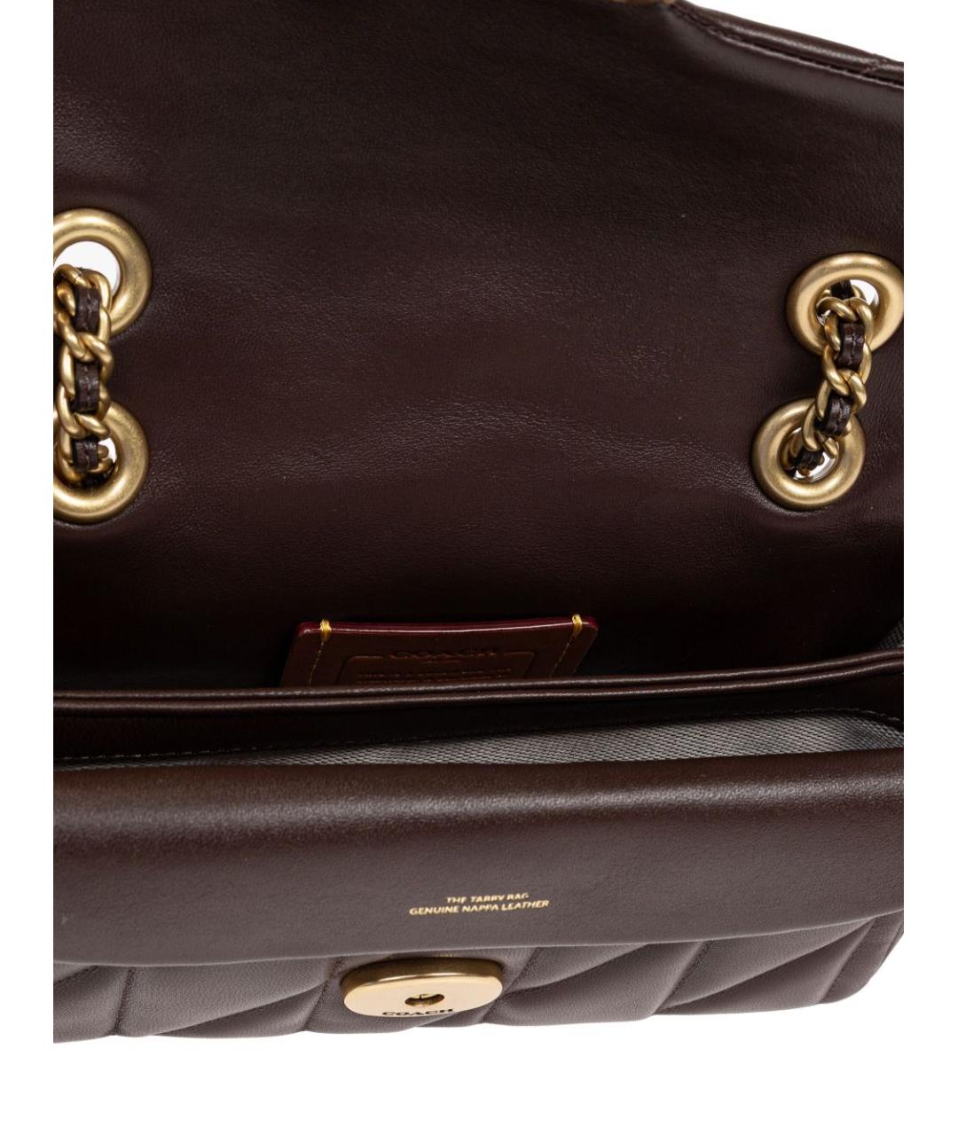 COACH Коричневая кожаная сумка через плечо, фото 4