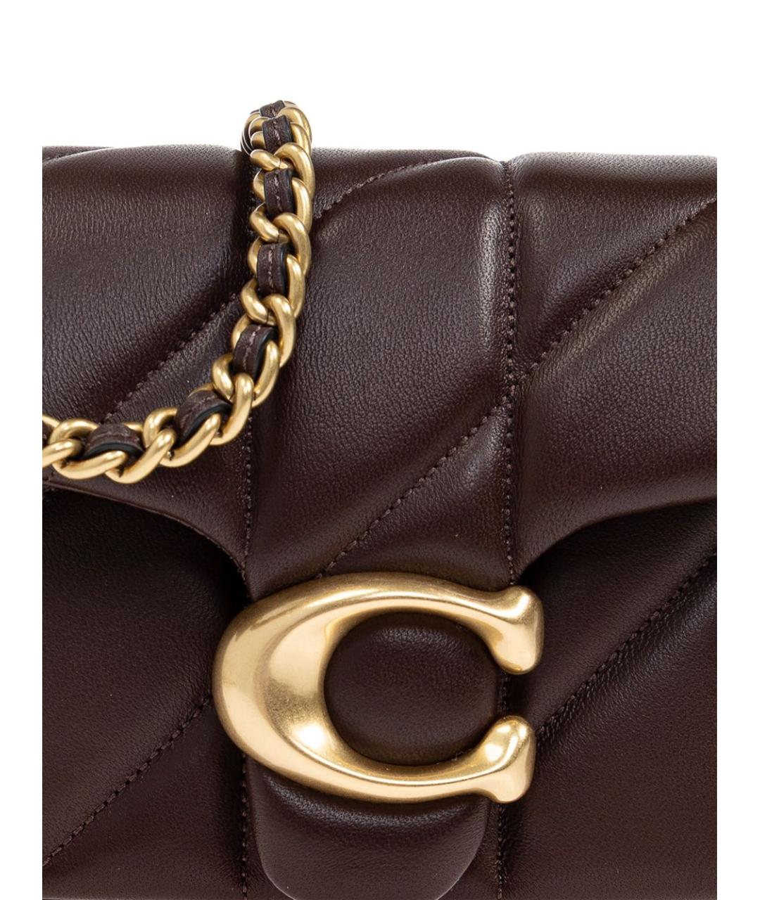 COACH Коричневая кожаная сумка через плечо, фото 5